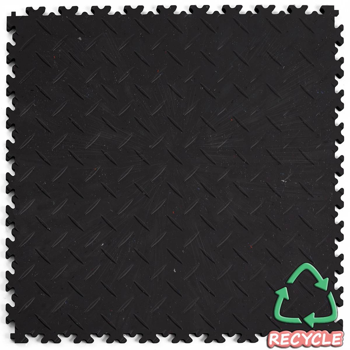ECO płytka PVC, PCV, PCW Standard 7mm - Black, Blacha Ryflowana