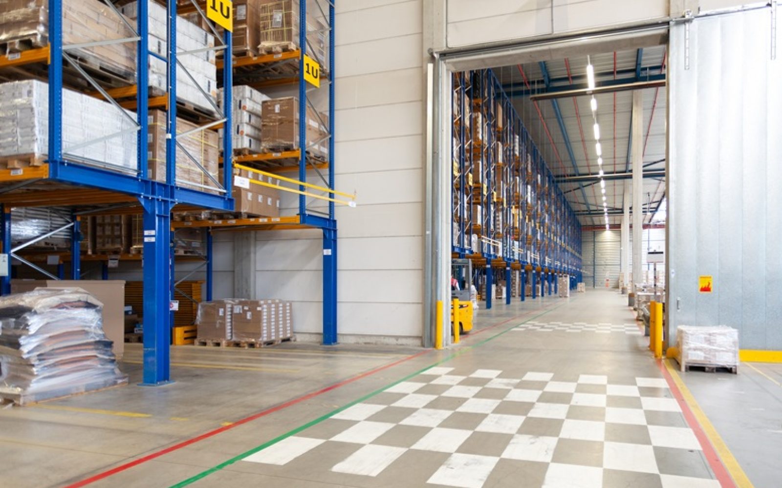 Warehouse with docks and goods